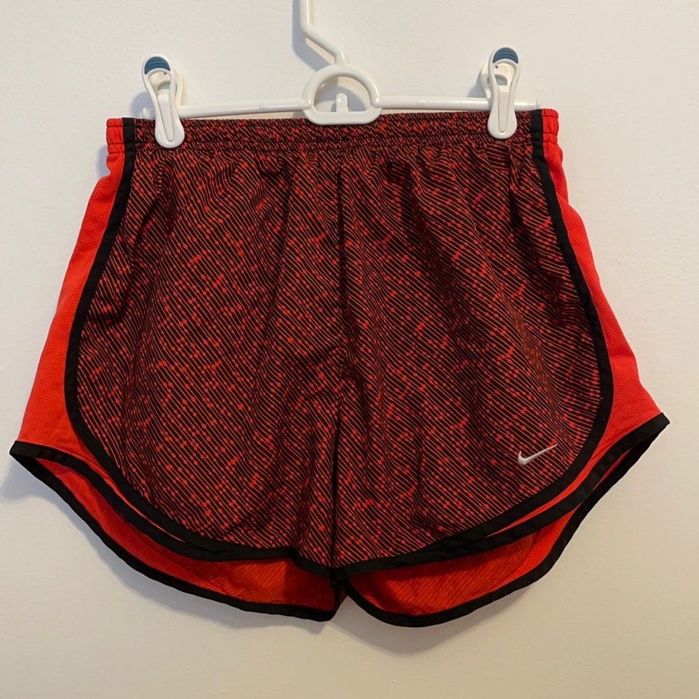Red and black Nike Dri-fit tempo shorts